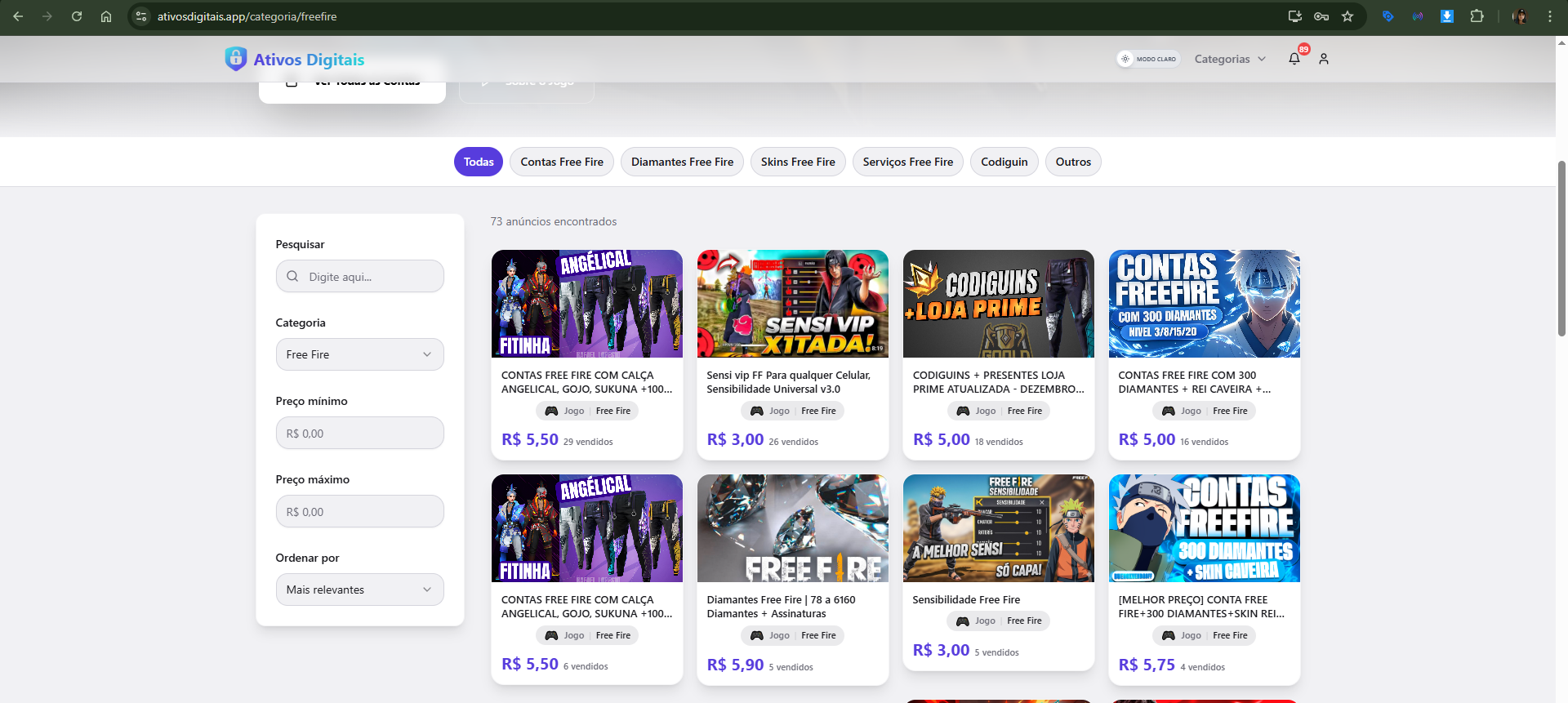 Ofertas de Free Fire